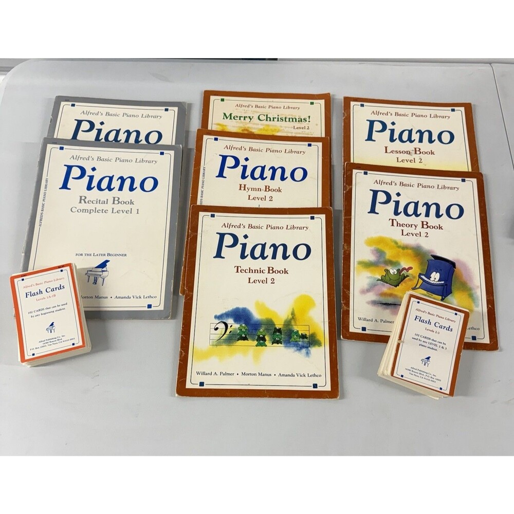 Alfred’s Basic Piano Library Level 1 & 2 Lot Lesson Theory Technic Christmas